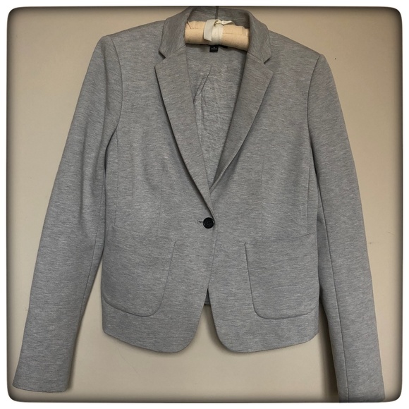 ANN TAYLOR Heather Gray Sweater Blazer - Picture 1 of 15